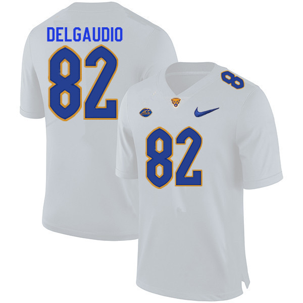 Men #82 Luke DelGaudio Pitt Panthers College Football Jerseys Sale-White